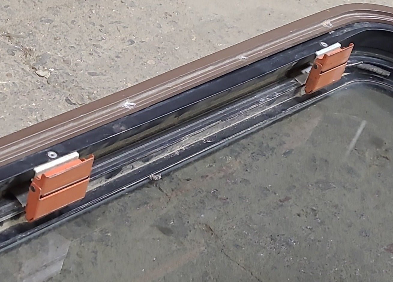 Used Black Radius Emergency Opening Window : 41 1/2 X 17 3/4 X 1 3/4