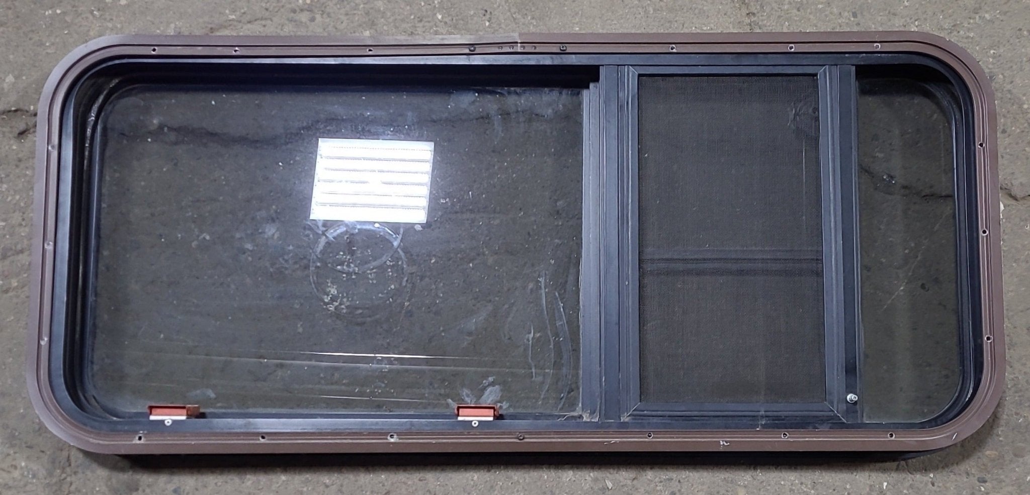 Used Black Radius Emergency Opening Window : 41 1/2 X 17 3/4 X 1 3/4" D - Young Farts RV Parts