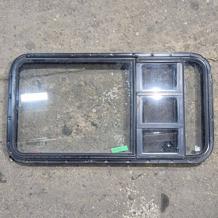 Used Black Radius Emergency Opening Window - 41.625 X 21.875 X 1.375 - Young Farts RV Parts