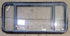 Used Black Radius Emergency Opening Window : 47 1/2" W x 21 1/2" H x 1 3/4" - Young Farts RV Parts