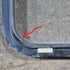 Used Black Radius Emergency Opening Window - 60.25 X 21.75 X 1.75 - Young Farts RV Parts