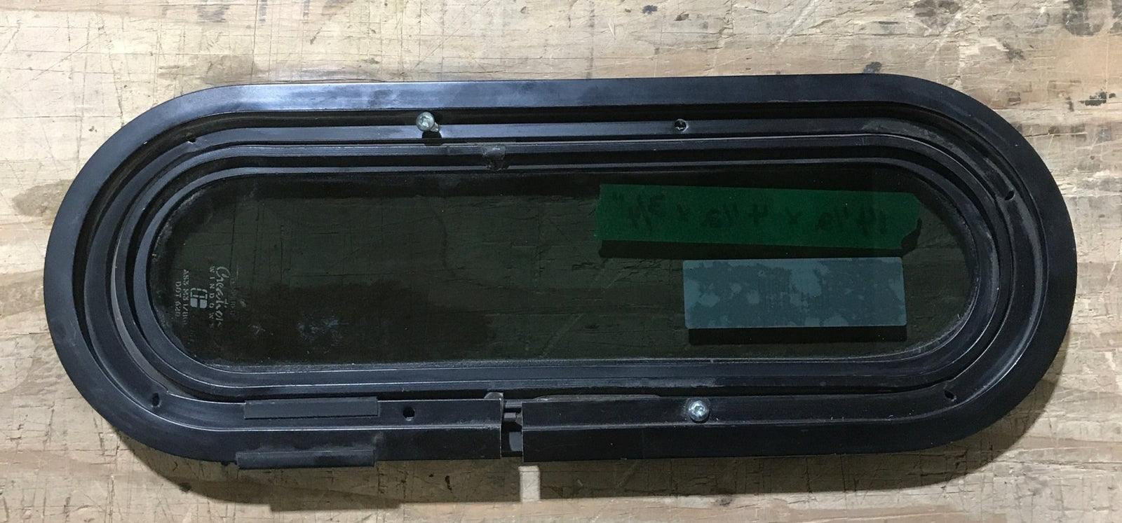 Used Black Radius Non Opening Window : 14 1/2