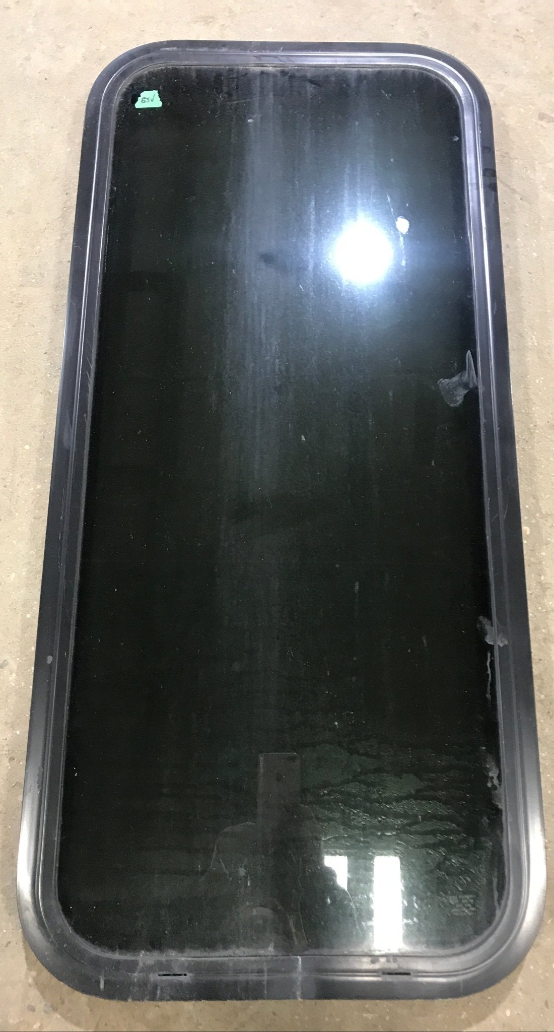 Used Black Radius Non Opening Window : 17 1/2