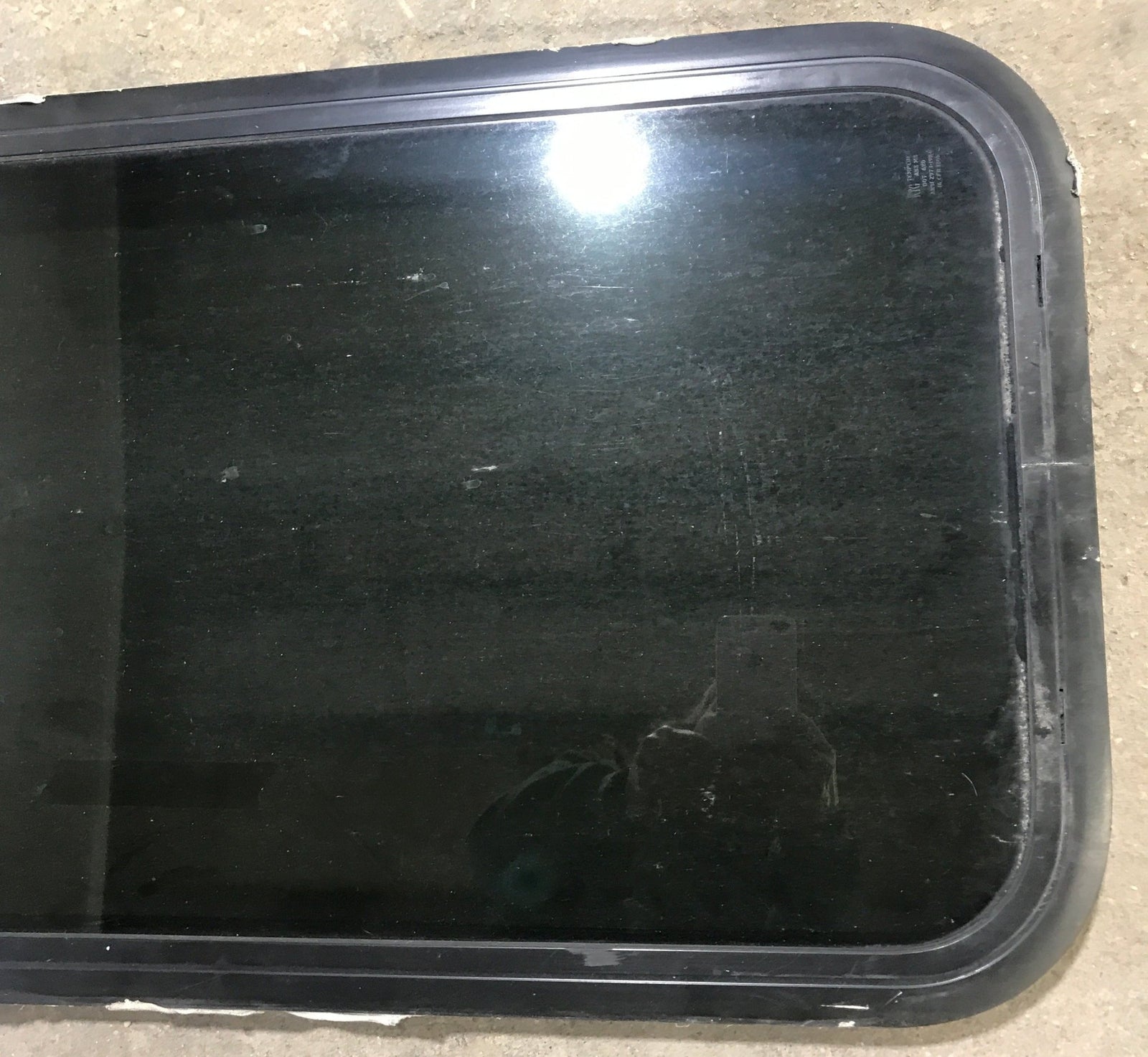 Used Black Radius Non Opening Window : 17 1/2