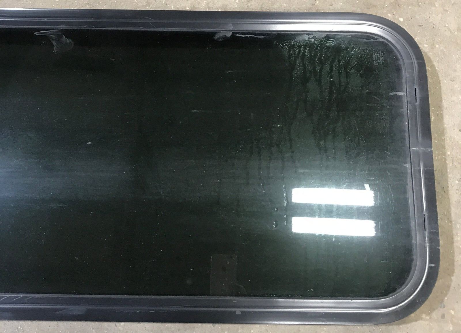 Used Black Radius Non Opening Window : 17 1/2