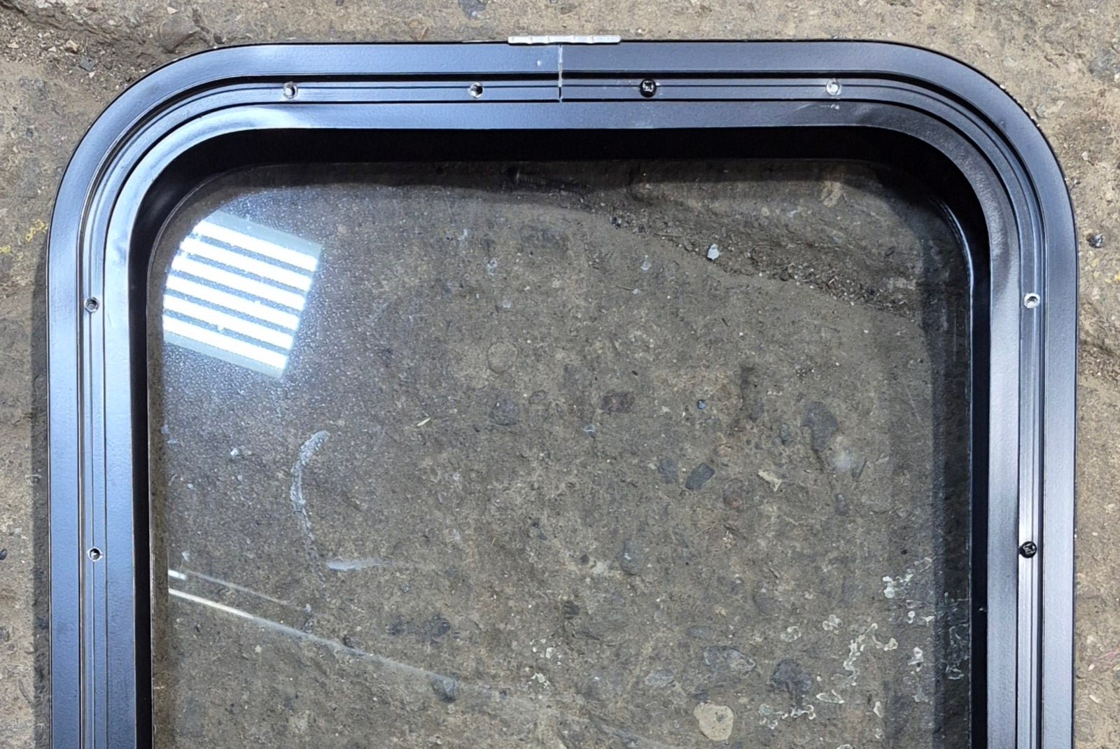 Used Black Radius Non Opening Window : 17 1/4