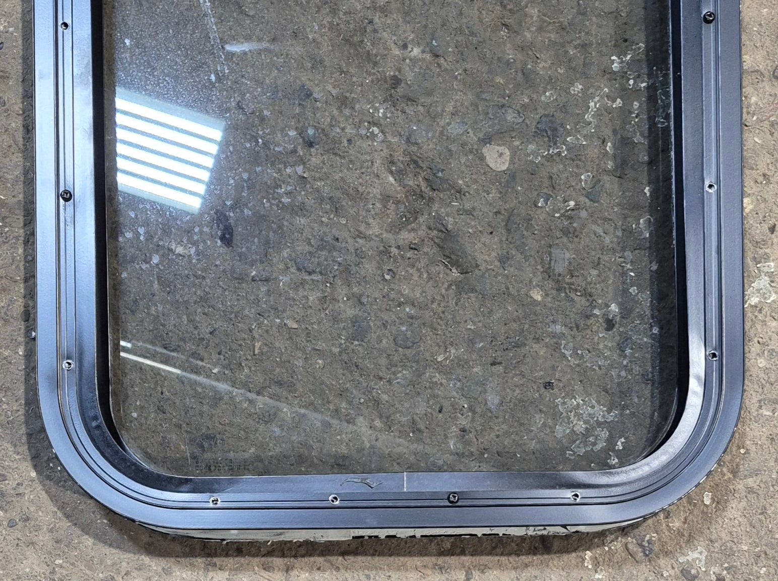 Used Black Radius Non Opening Window : 17 1/4