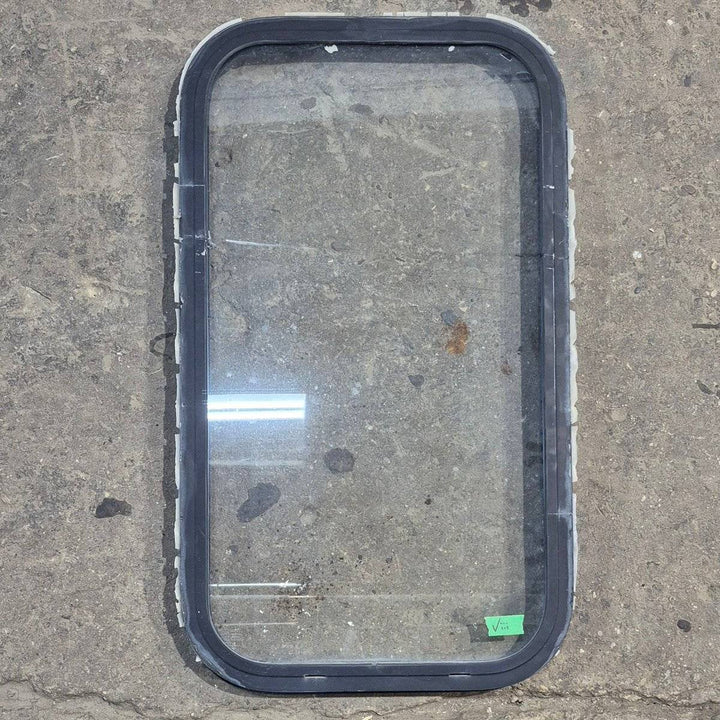 Used Black Radius Non - Opening Window - 17.5 X 31.5 X 1.375 - Young Farts RV Parts