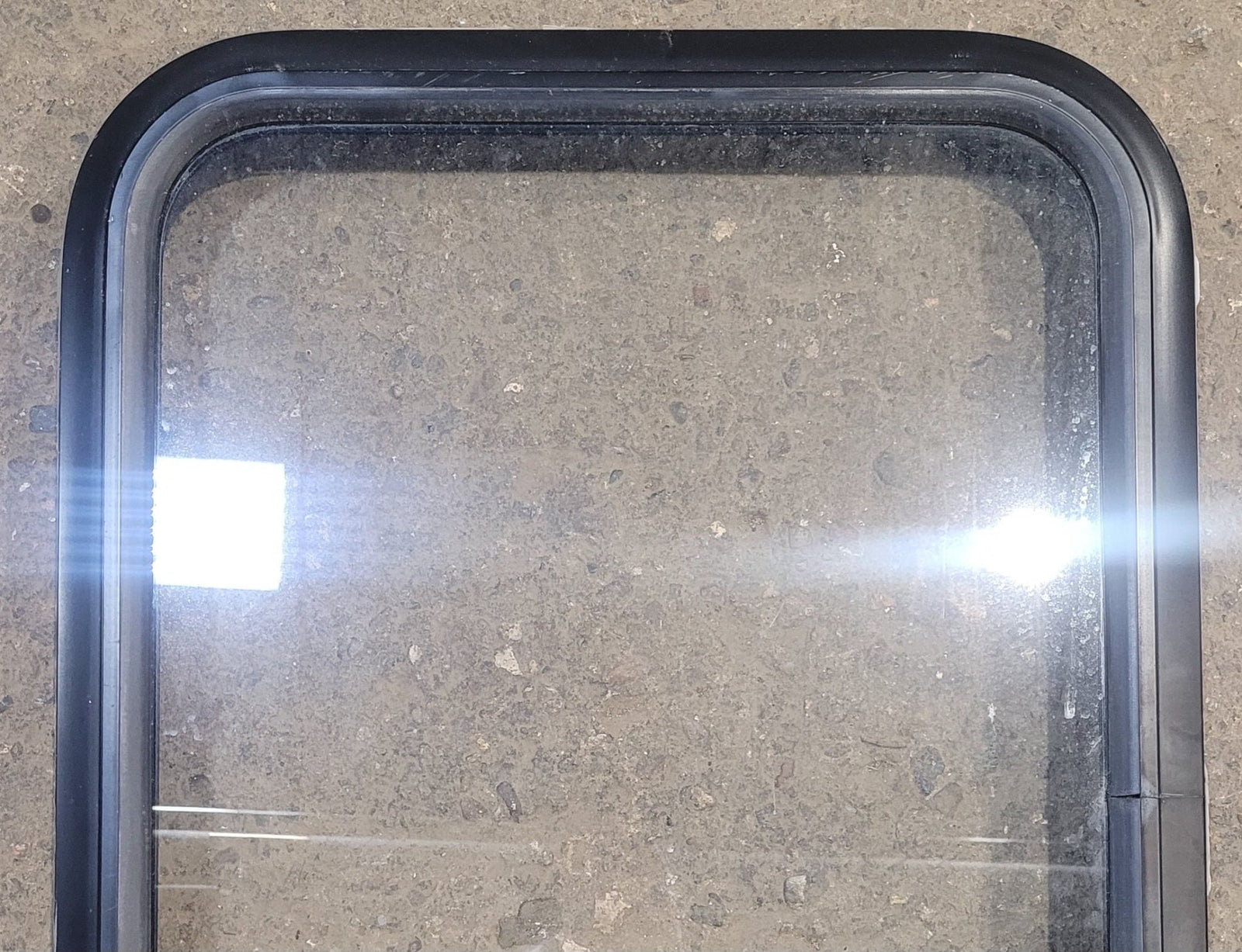 Used Black Radius Non Opening Window : 18 1/4