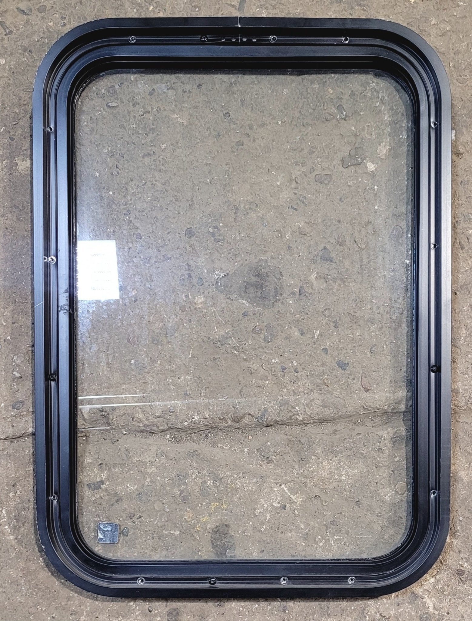 Used Black Radius Non Opening Window : 18 1/4