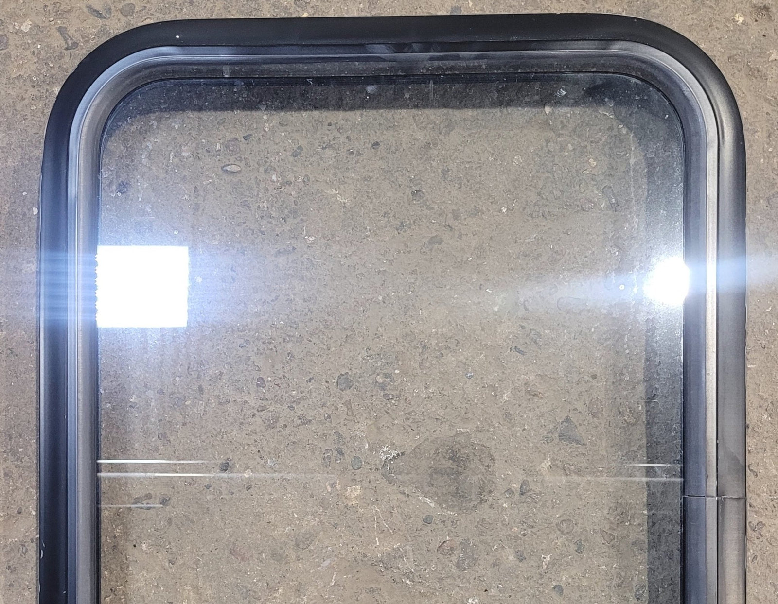 Used Black Radius Non Opening Window : 18 1/4