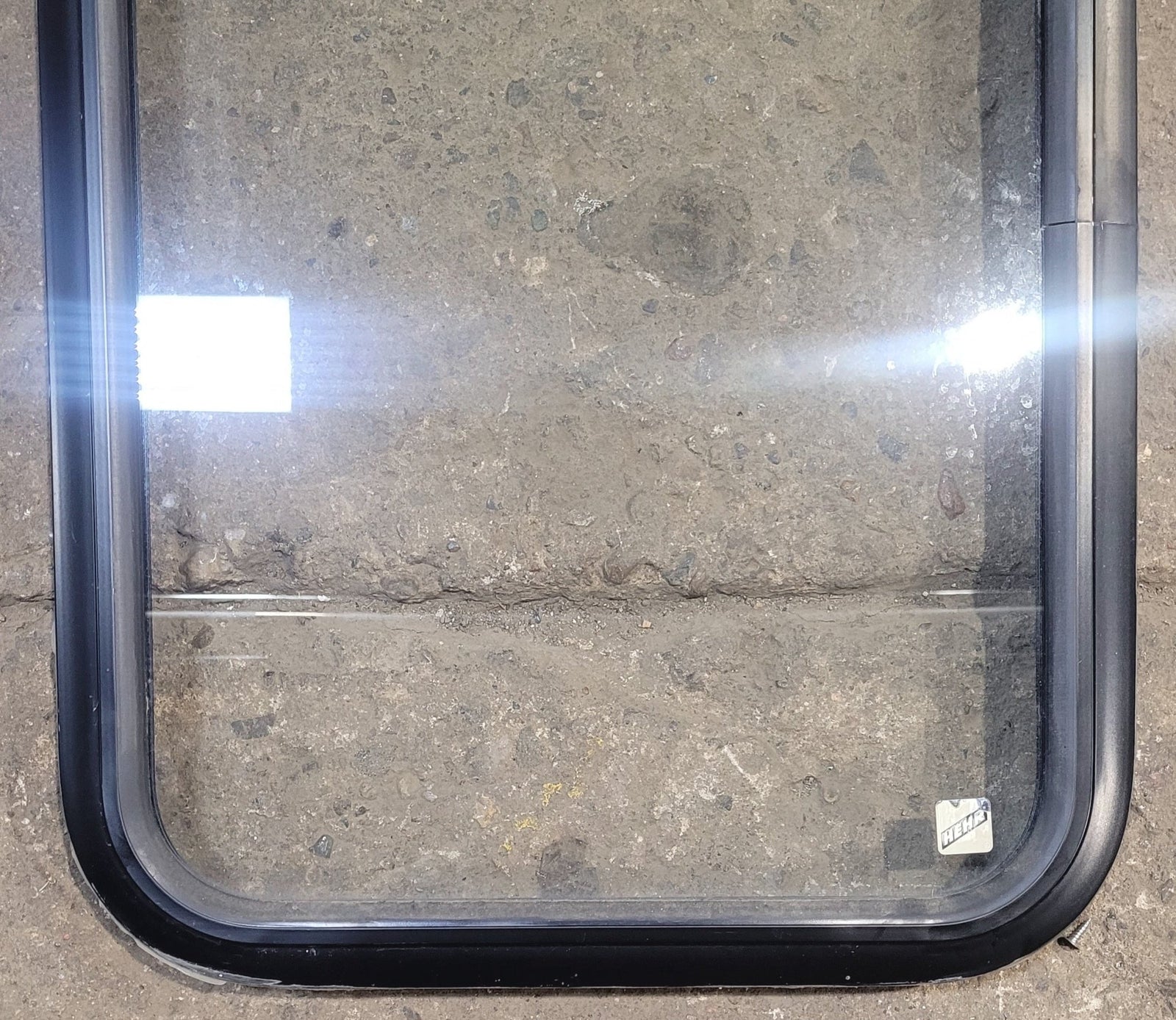 Used Black Radius Non Opening Window : 18 1/4