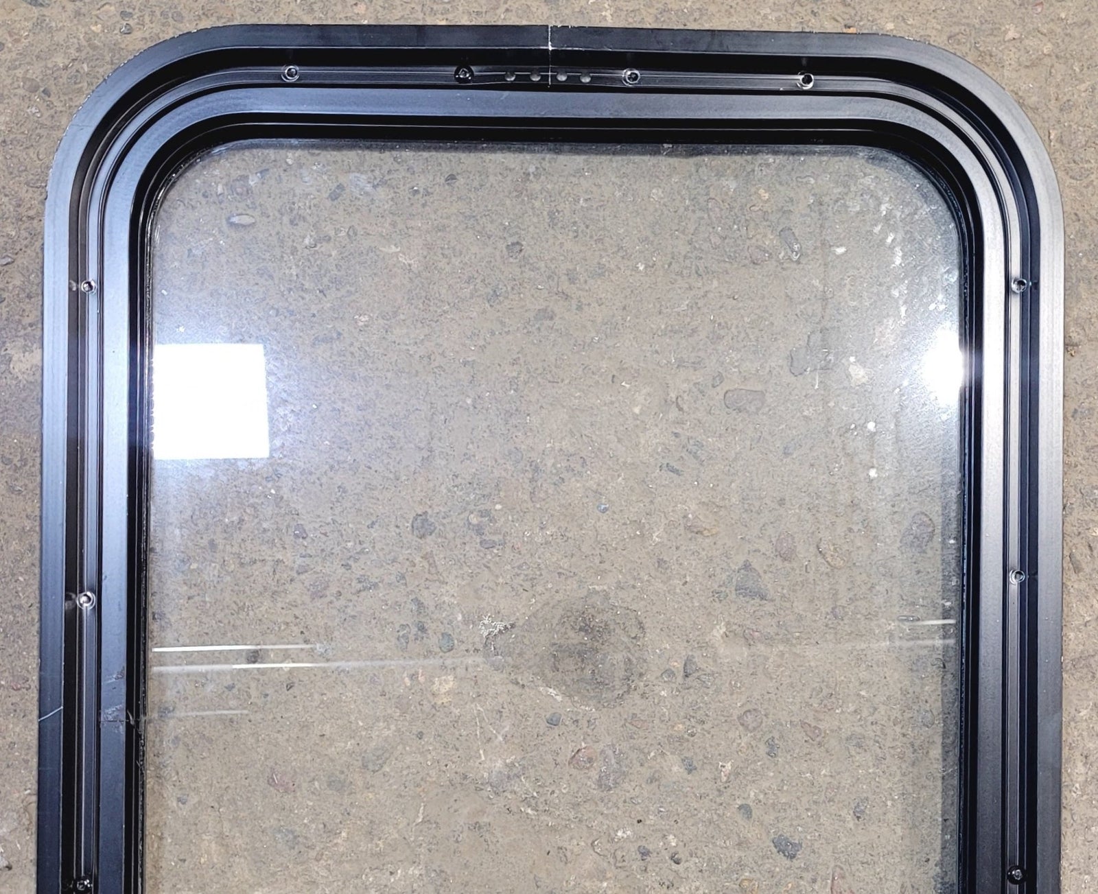 Used Black Radius Non Opening Window : 18 1/4