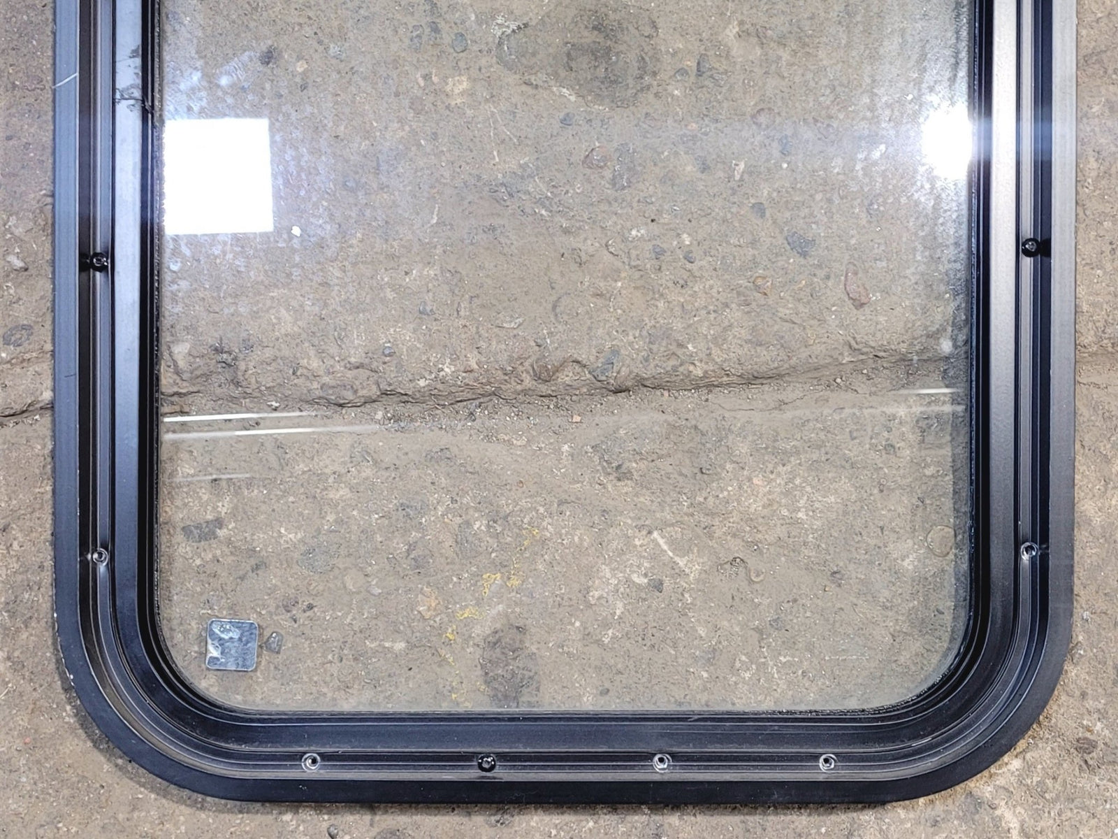 Used Black Radius Non Opening Window : 18 1/4