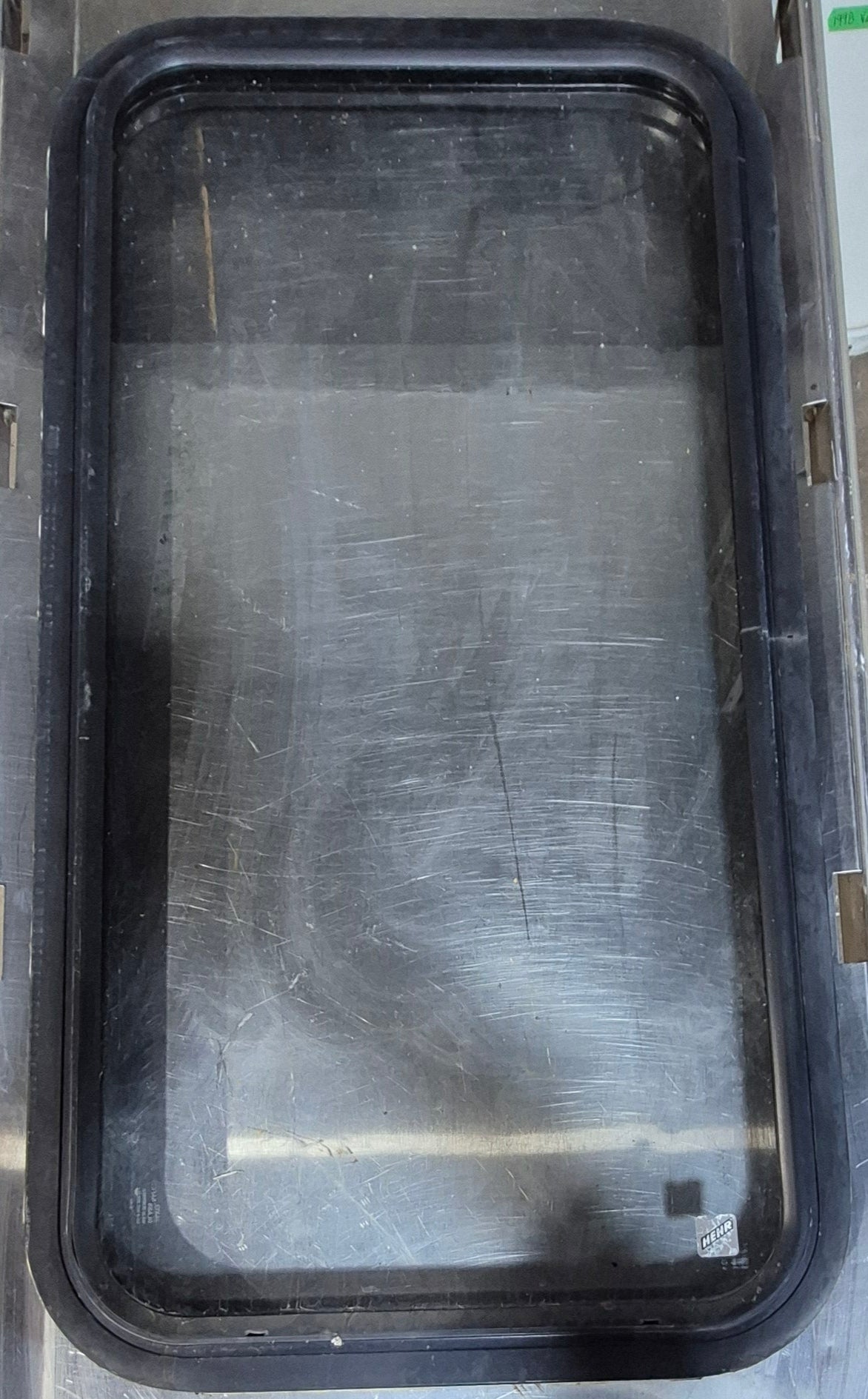 Used Black Radius Non Opening Window : 18 1/4