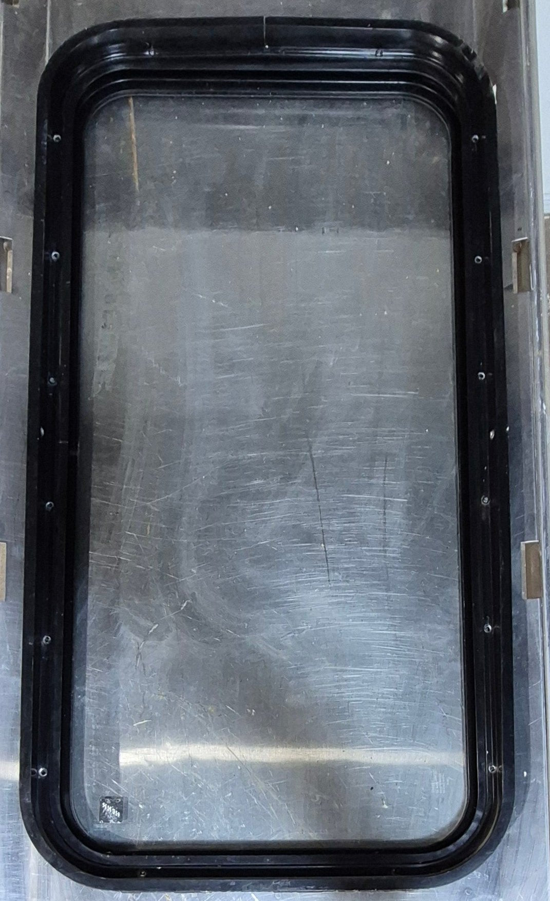 Used Black Radius Non Opening Window : 18 1/4