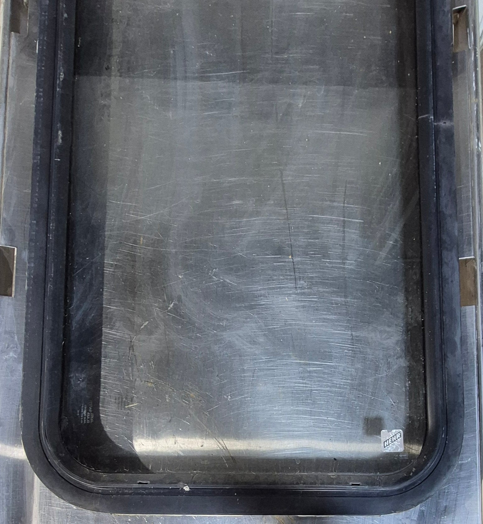 Used Black Radius Non Opening Window : 18 1/4