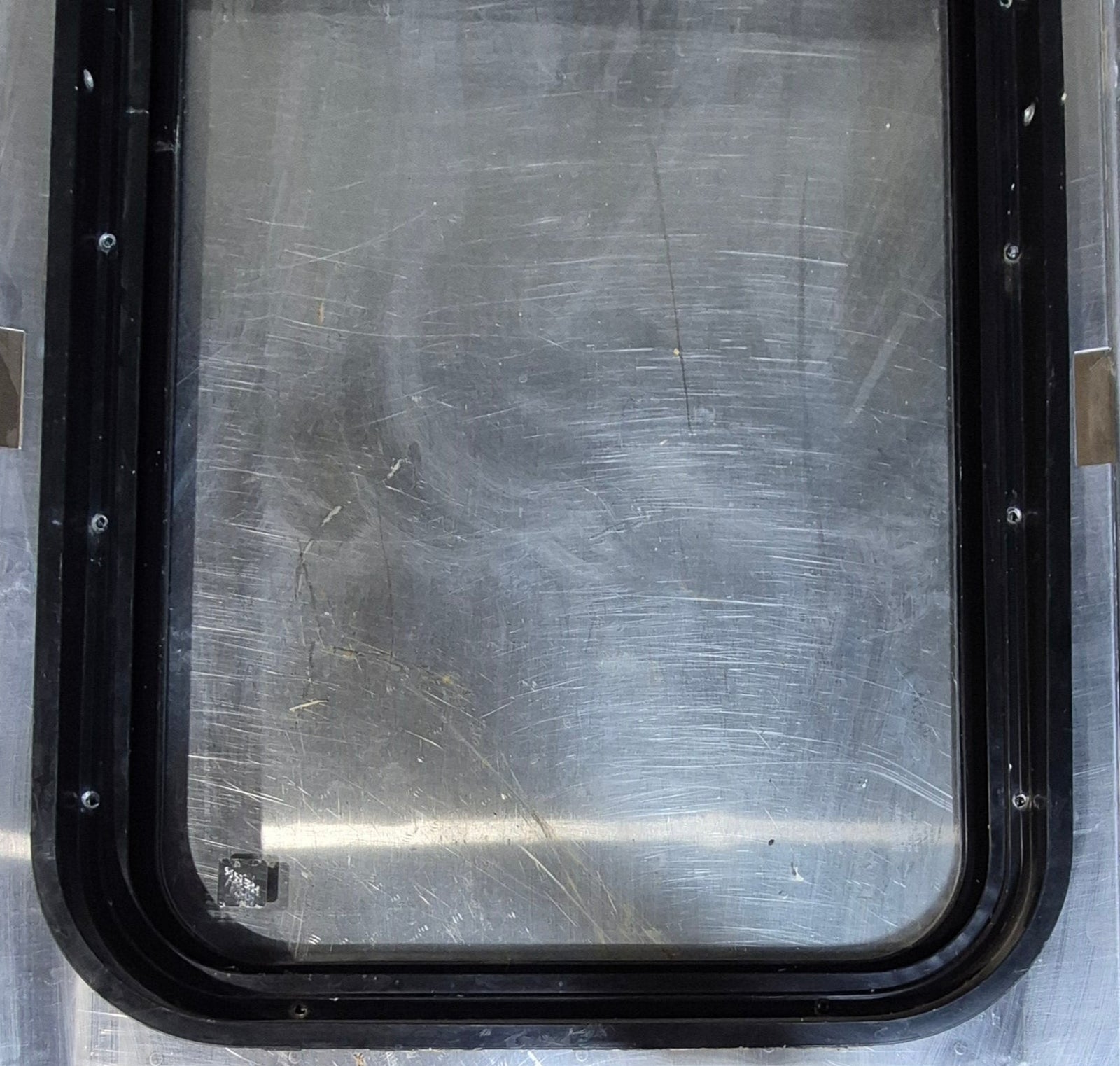 Used Black Radius Non Opening Window : 18 1/4