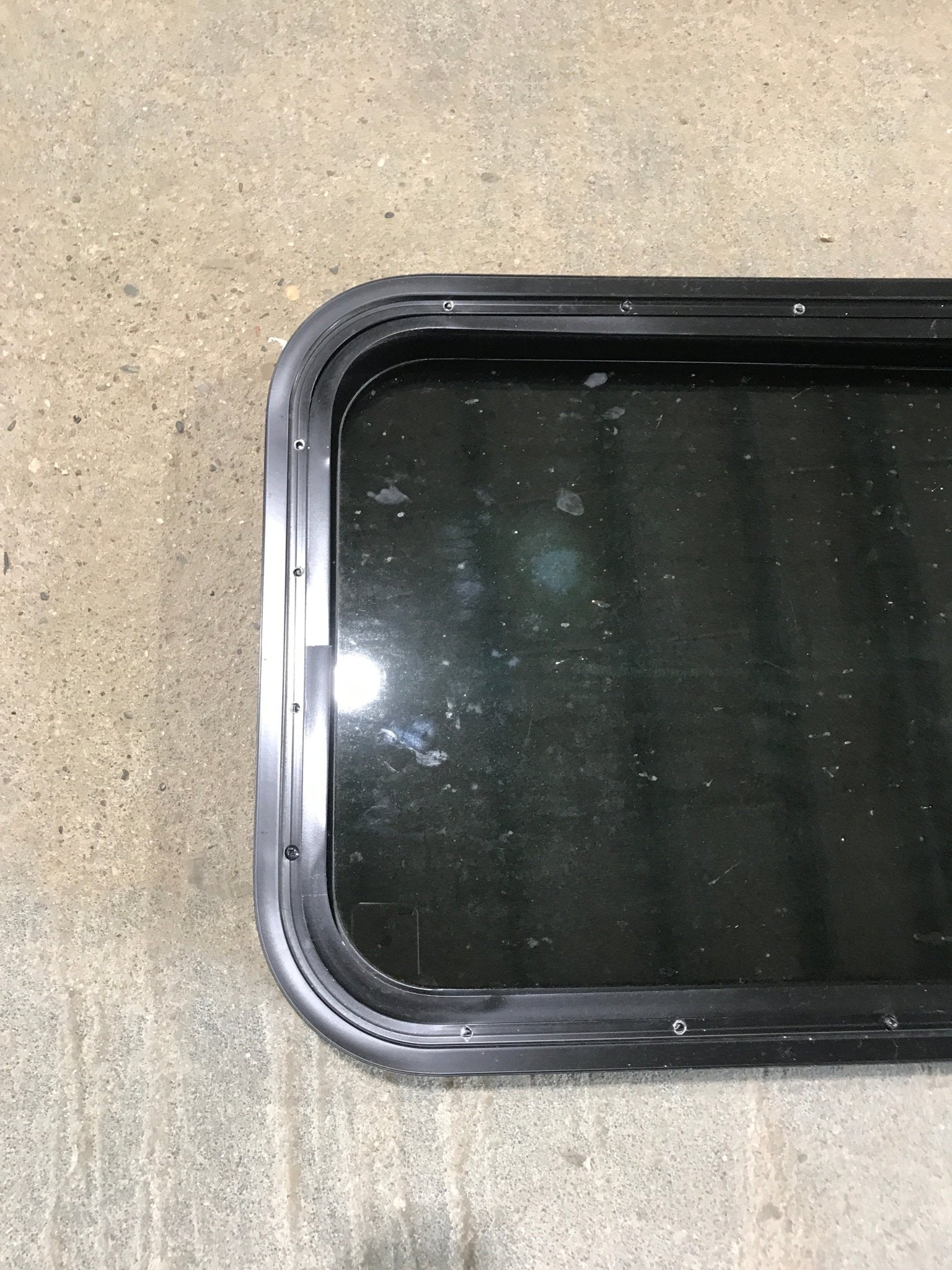 Used Black Radius Non Opening Window : 21 1/2