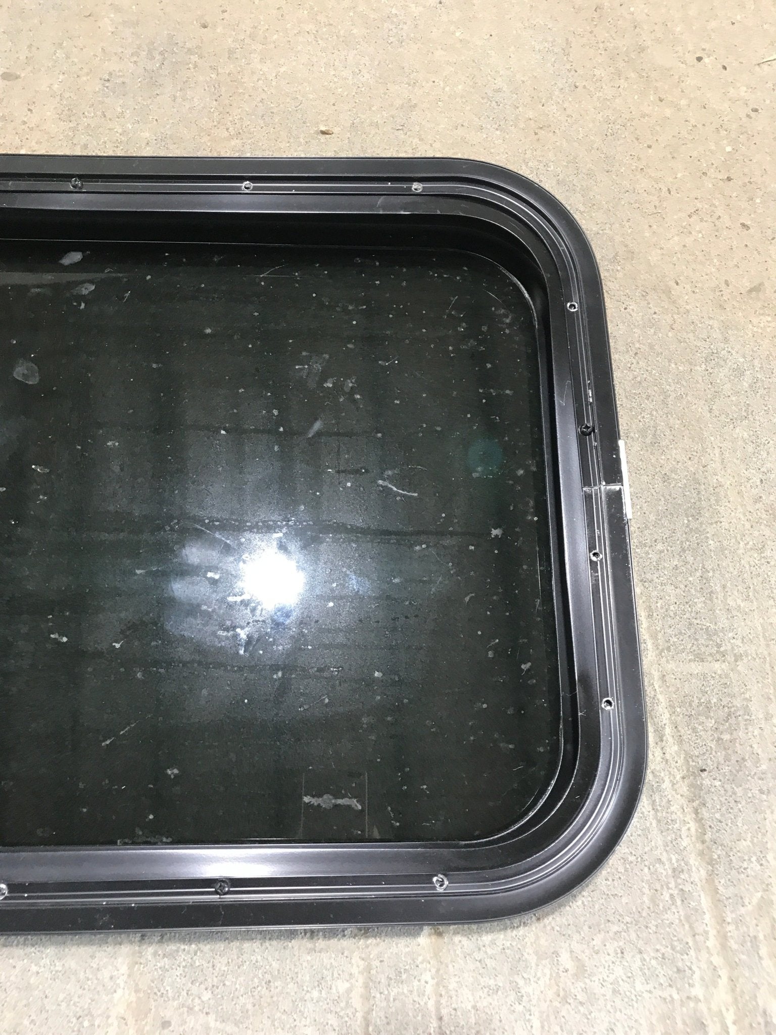 Used Black Radius Non Opening Window : 21 1/2