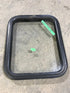 Used Black Radius Non Opening Window : 21 1/2" W X 17 1/2" H X 2" D - Young Farts RV Parts