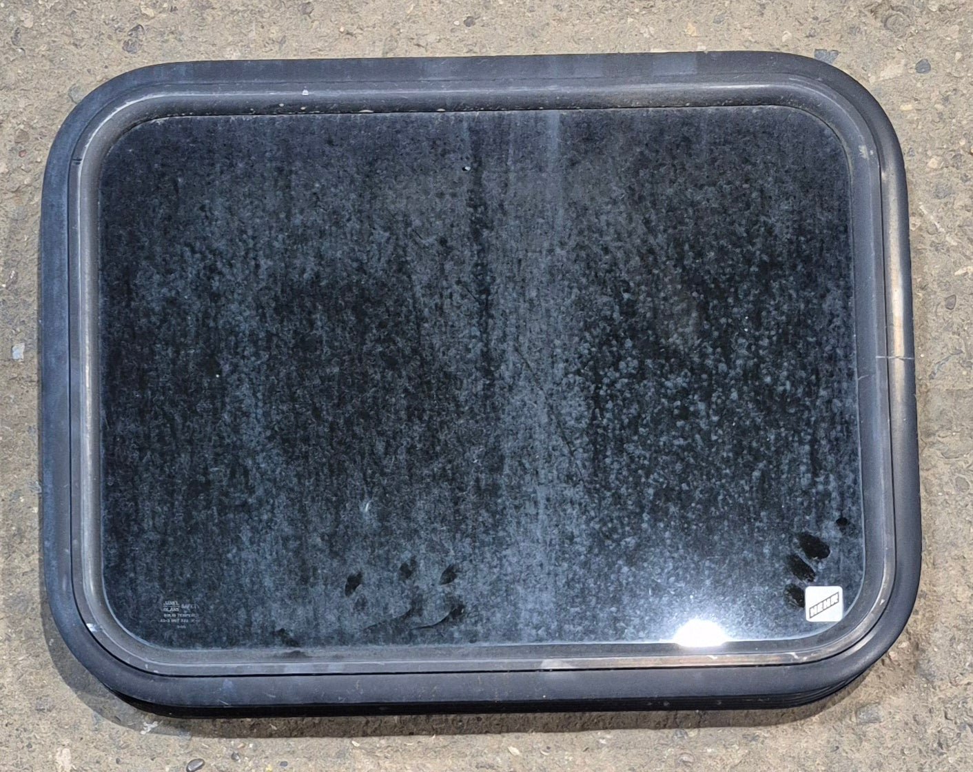 Used Black Radius Non Opening Window : 23 1/2