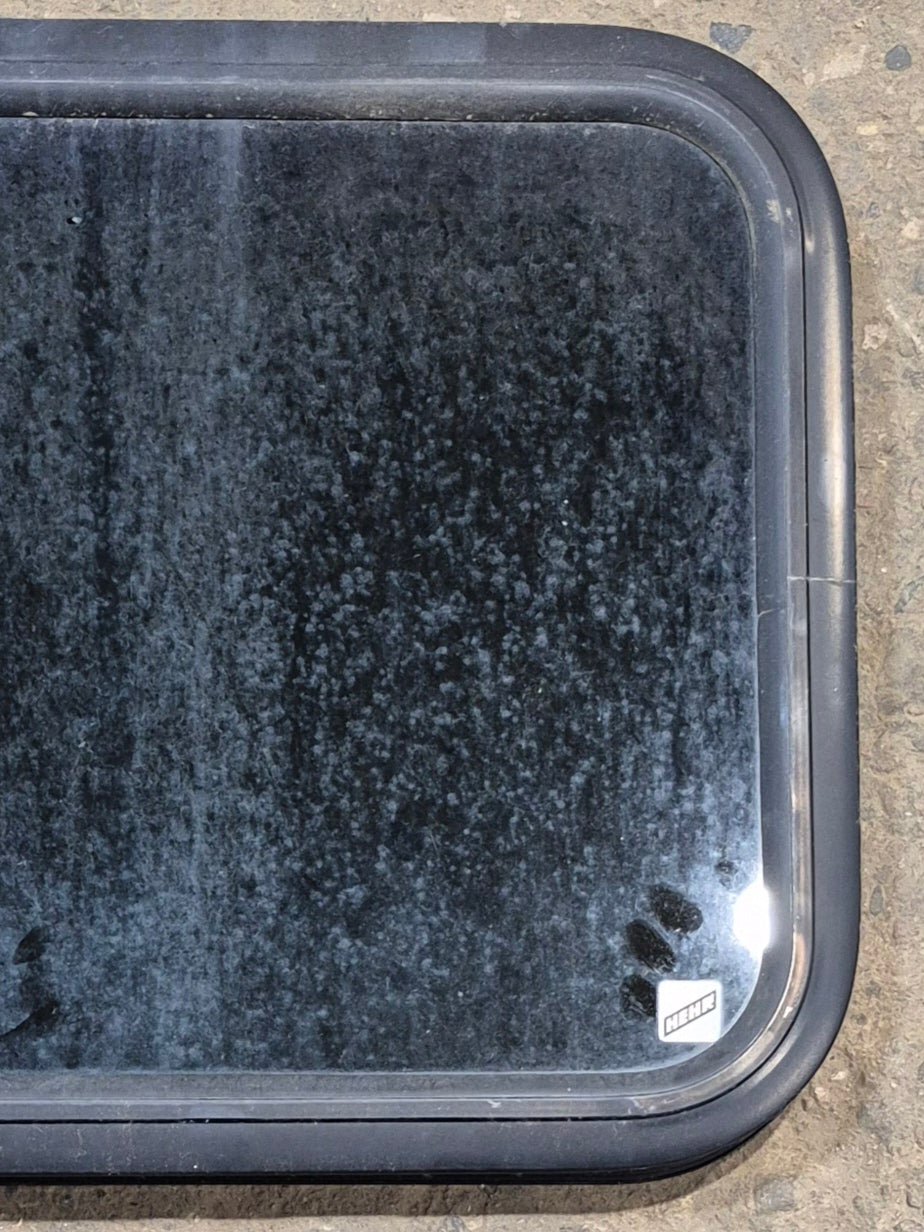 Used Black Radius Non Opening Window : 23 1/2