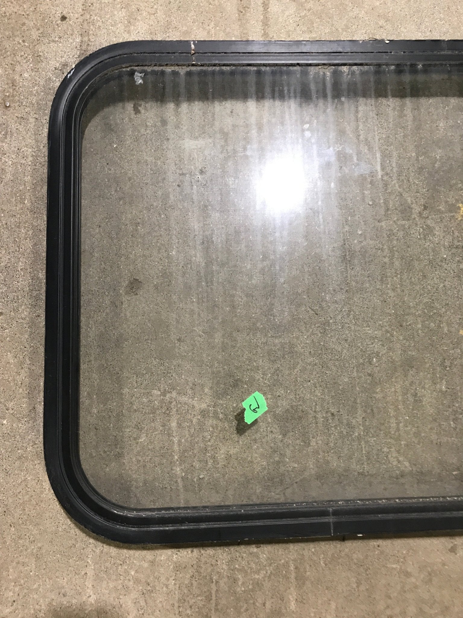 Used Black Radius Non Opening Window : 23 1/2