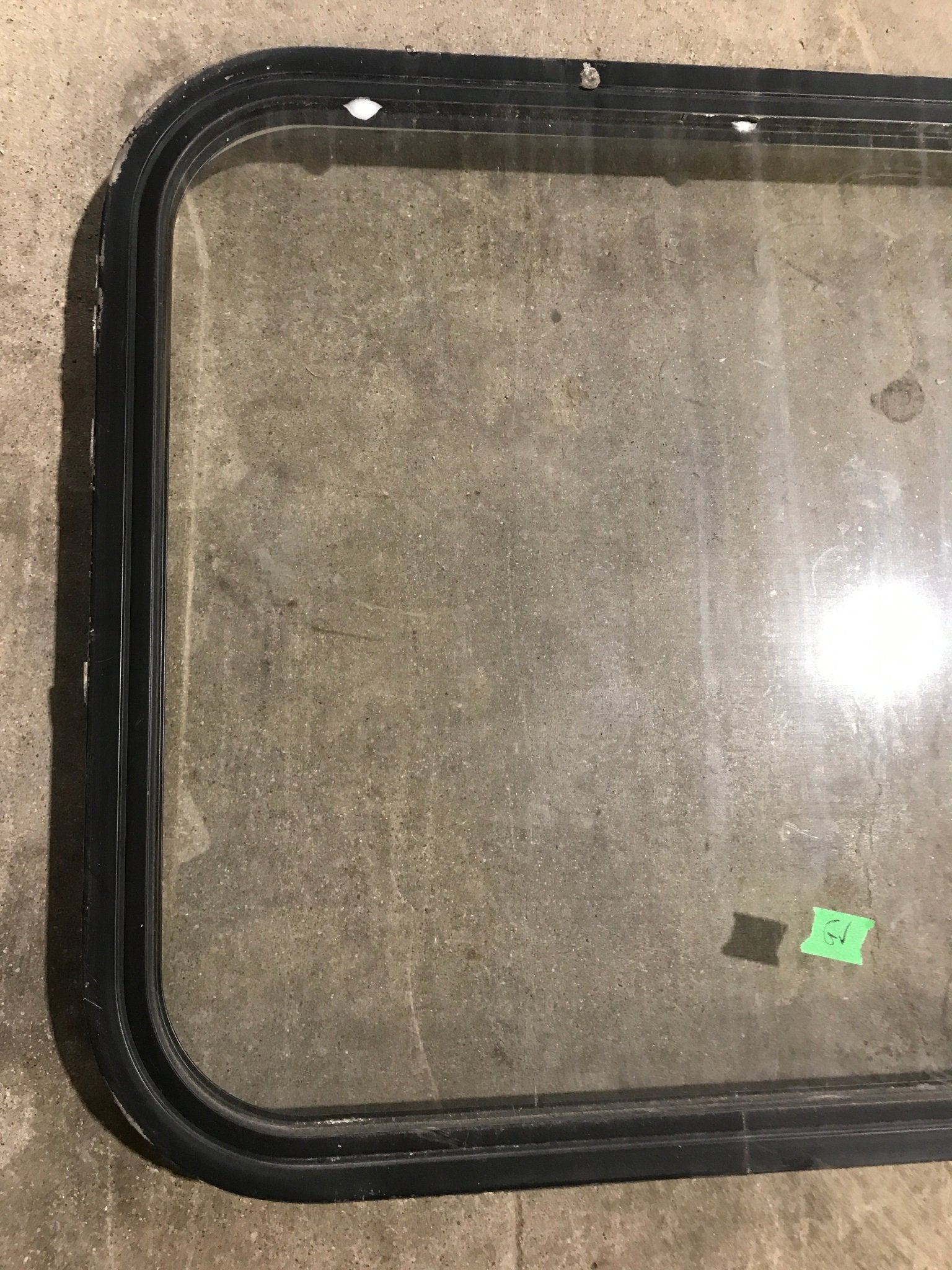 Used Black Radius Non Opening Window : 23 1/2