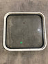 Used Black Radius Non Opening Window : 23 1/2" W x 22" H x 1 7/8" - Young Farts RV Parts