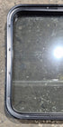 Used Black Radius Non Opening Window : 23 3/4" W x 26" H x 2" D - Young Farts RV Parts