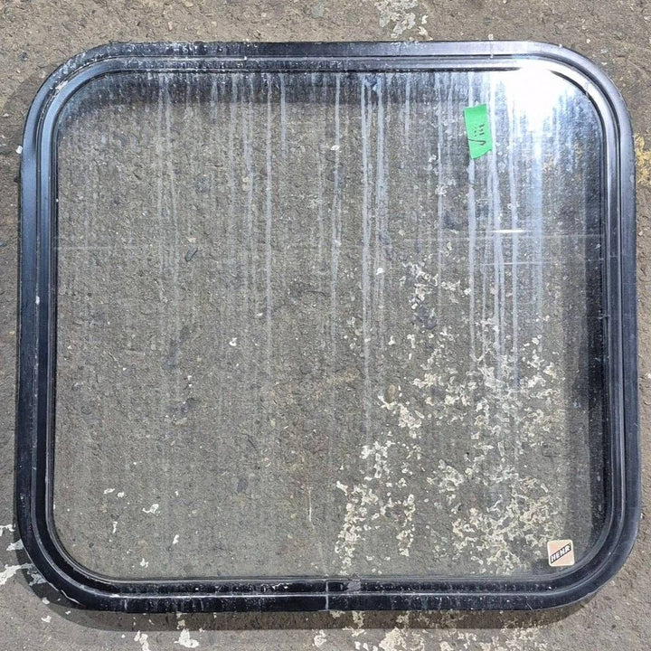 Used Black Radius Non - Opening Window - 23.375 X 21.75 X 1.625 - Young Farts RV Parts