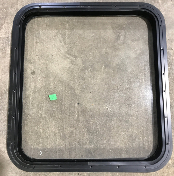 Used Black Radius Non Opening Window : 25 1/2" W x 23 1/2" H x 2" D - Young Farts RV Parts