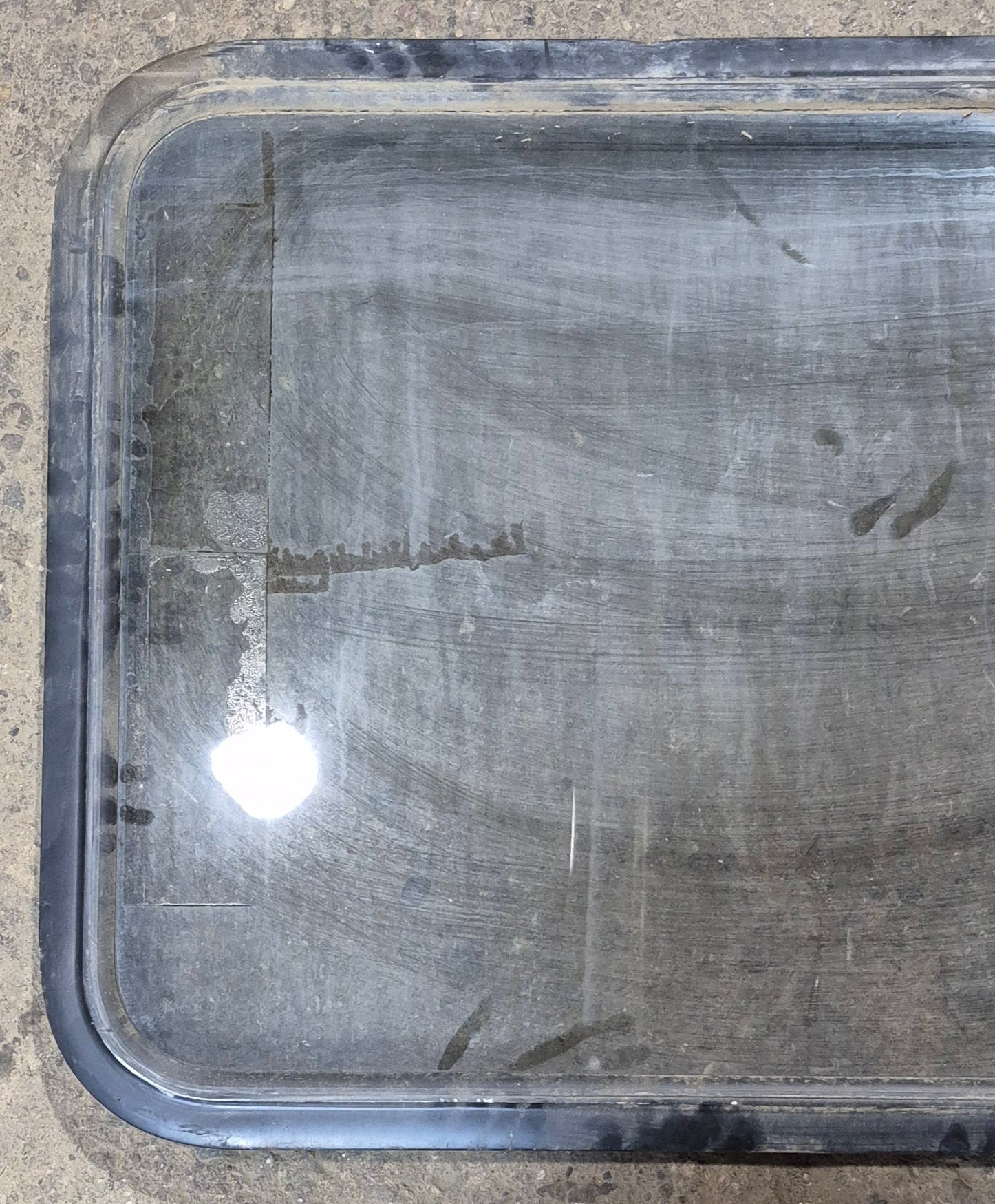 Used Black Radius Non - Opening Window : 34 1/4 x 23 1/4 x 1 1/2