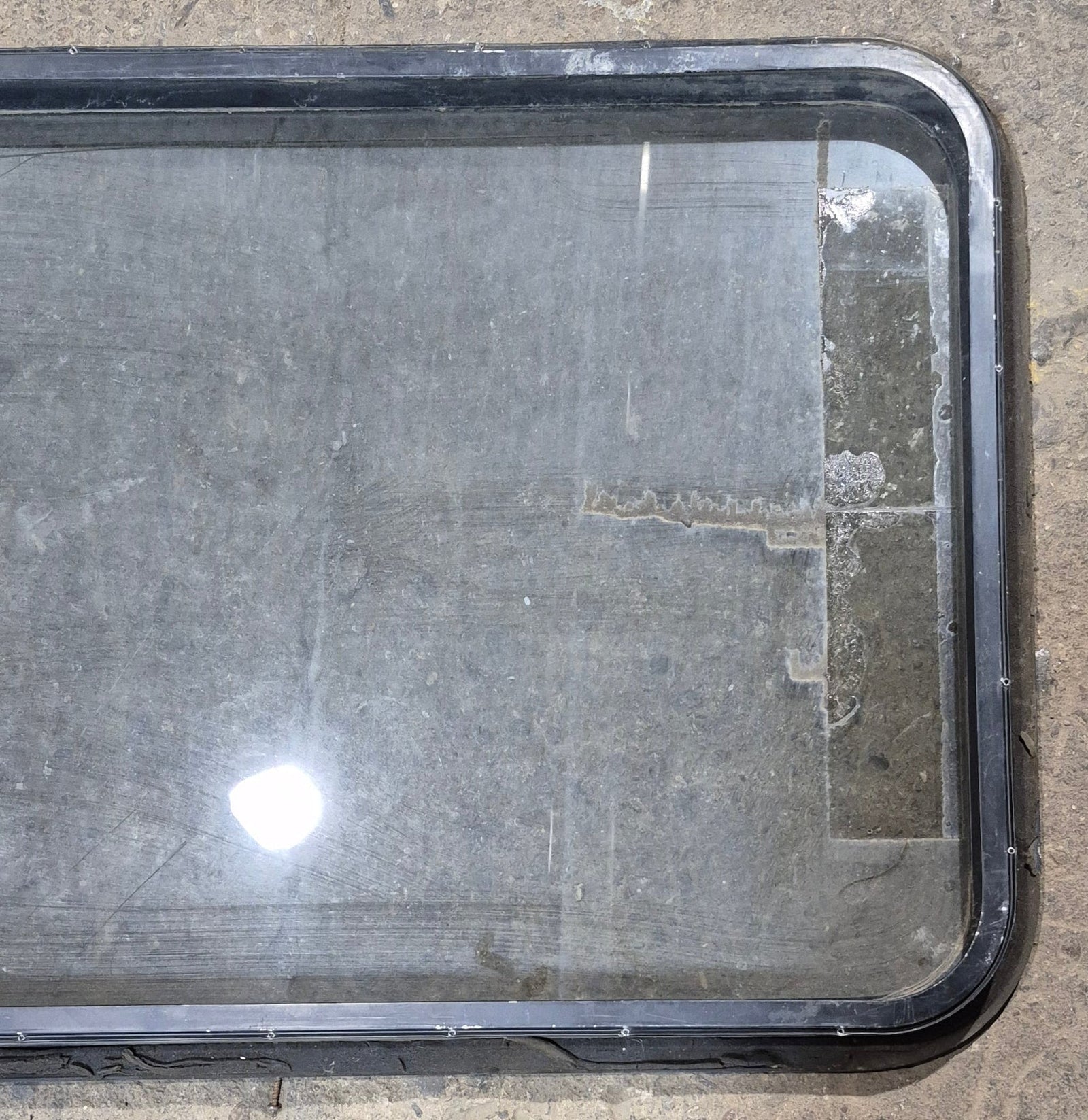 Used Black Radius Non - Opening Window : 34 1/4 x 23 1/4 x 1 1/2