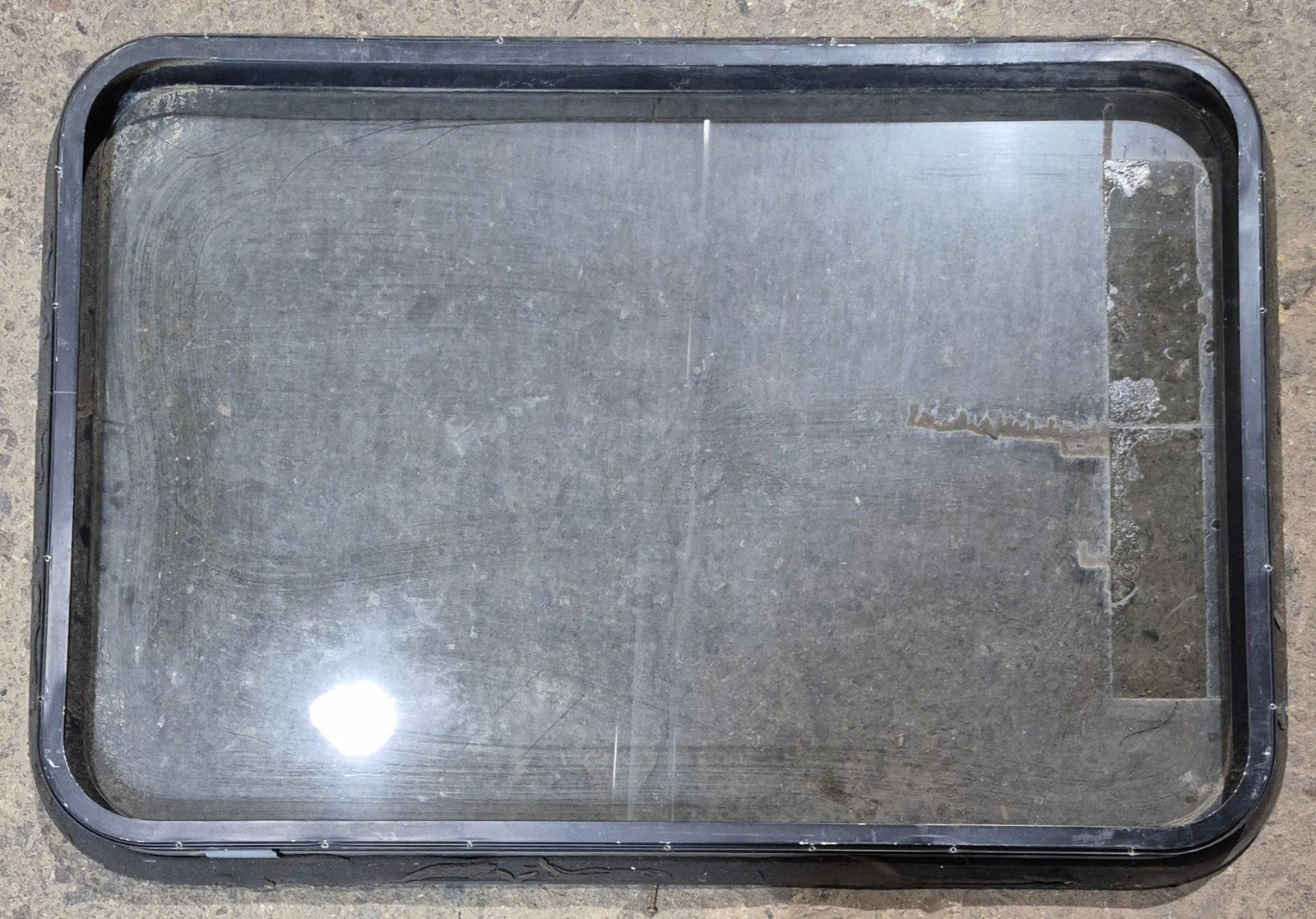 Used Black Radius Non - Opening Window : 34 1/4 x 23 1/4 x 1 1/2