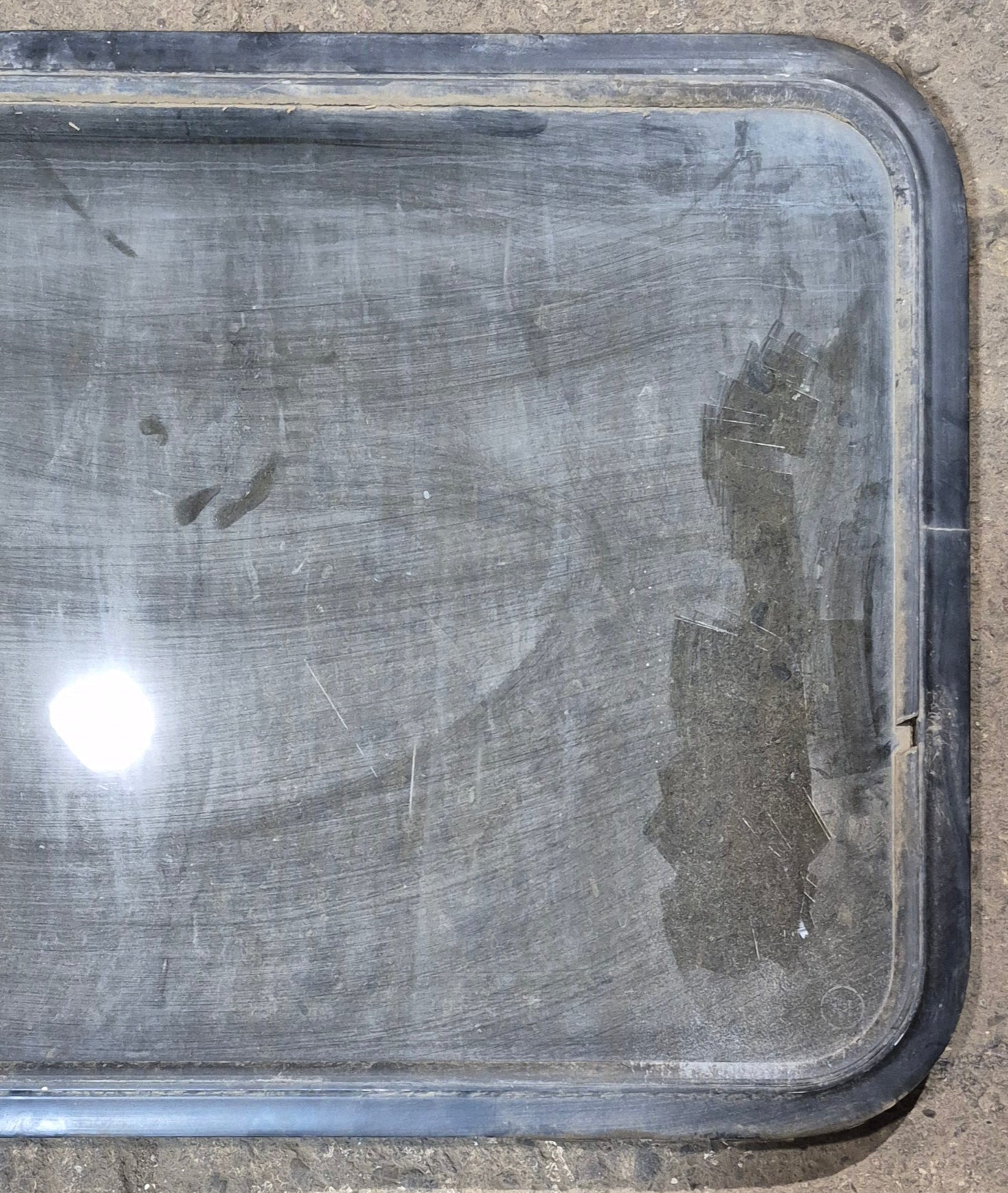 Used Black Radius Non - Opening Window : 34 1/4 x 23 1/4 x 1 1/2