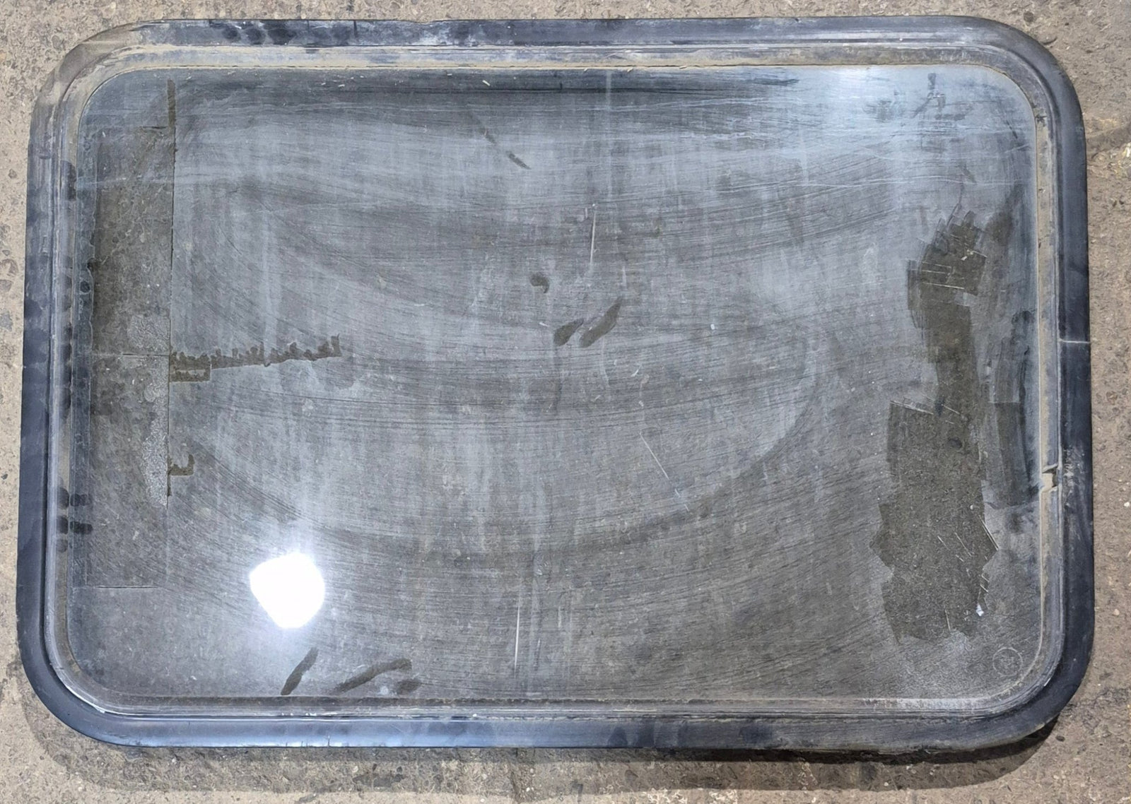 Used Black Radius Non - Opening Window : 34 1/4 x 23 1/4 x 1 1/2