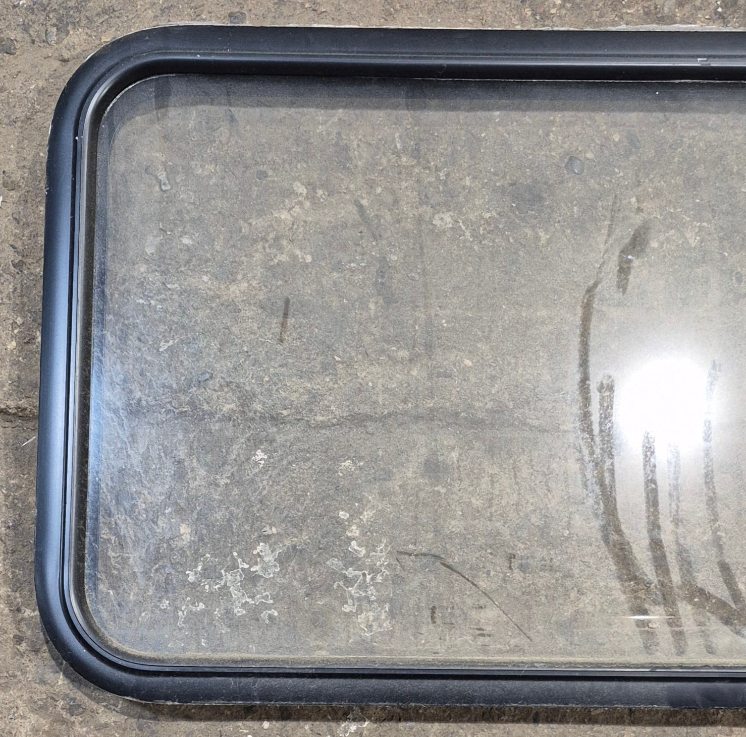 Used Black Radius Non Opening Window : 41 1/2