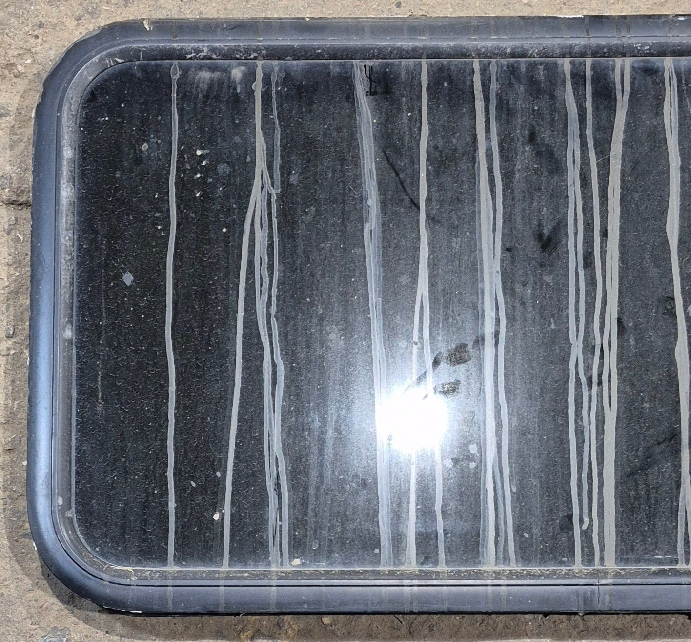 Used Black Radius Non Opening Window : 41 1/4
