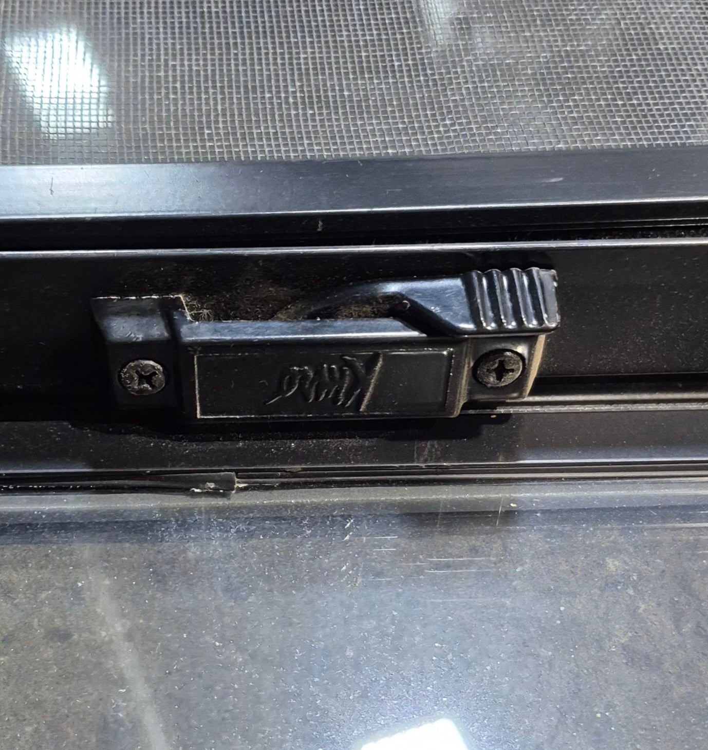 Used Black Radius Opening Window : 11 1/2" W x 21 1/4" H x 1 3/4" D - Young Farts RV Parts