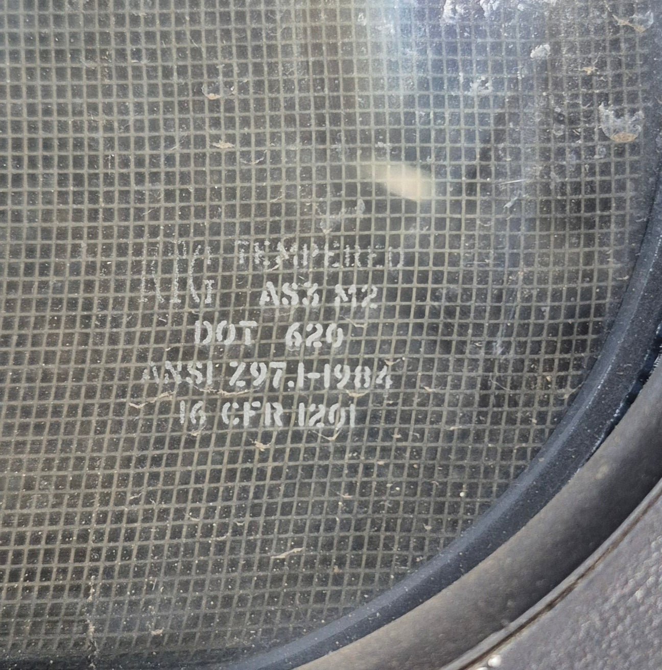 Used Black Radius Opening Window : 11 1/2" W x 21 1/4" H x 1 3/4" D - Young Farts RV Parts