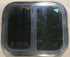 Used Black Radius Opening Window : 17 1/2" W x 14 1/2" H x 1 7/8" D - Young Farts RV Parts