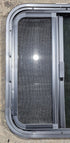 Used Black Radius Opening Window : 17 1/2" W x 21 1/2" H x 1 1/4" - Young Farts RV Parts