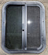 Used Black Radius Opening Window : 17 1/2" W x 21 1/2" H x 1 1/4" - Young Farts RV Parts