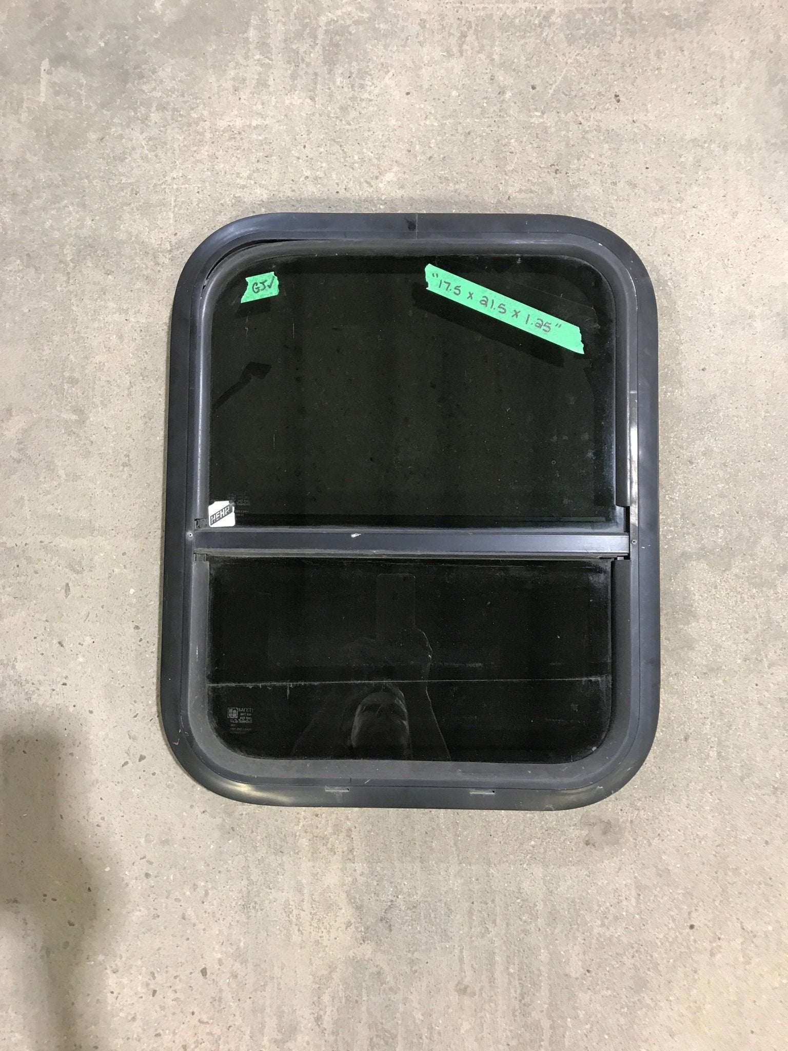 Used Black Radius Opening Window : 17.5" X 21.5" X 1.25" - Young Farts RV Parts