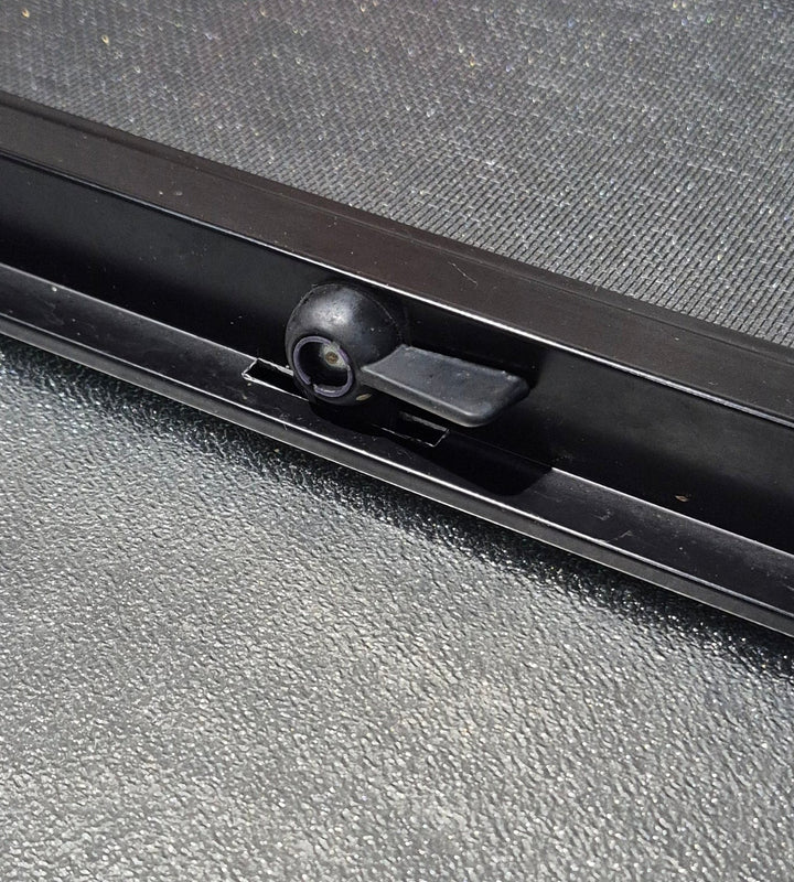 Used Black Radius Opening Window : 18 1/4" W x 17 3/4" H x 1 3/4" - Young Farts RV Parts