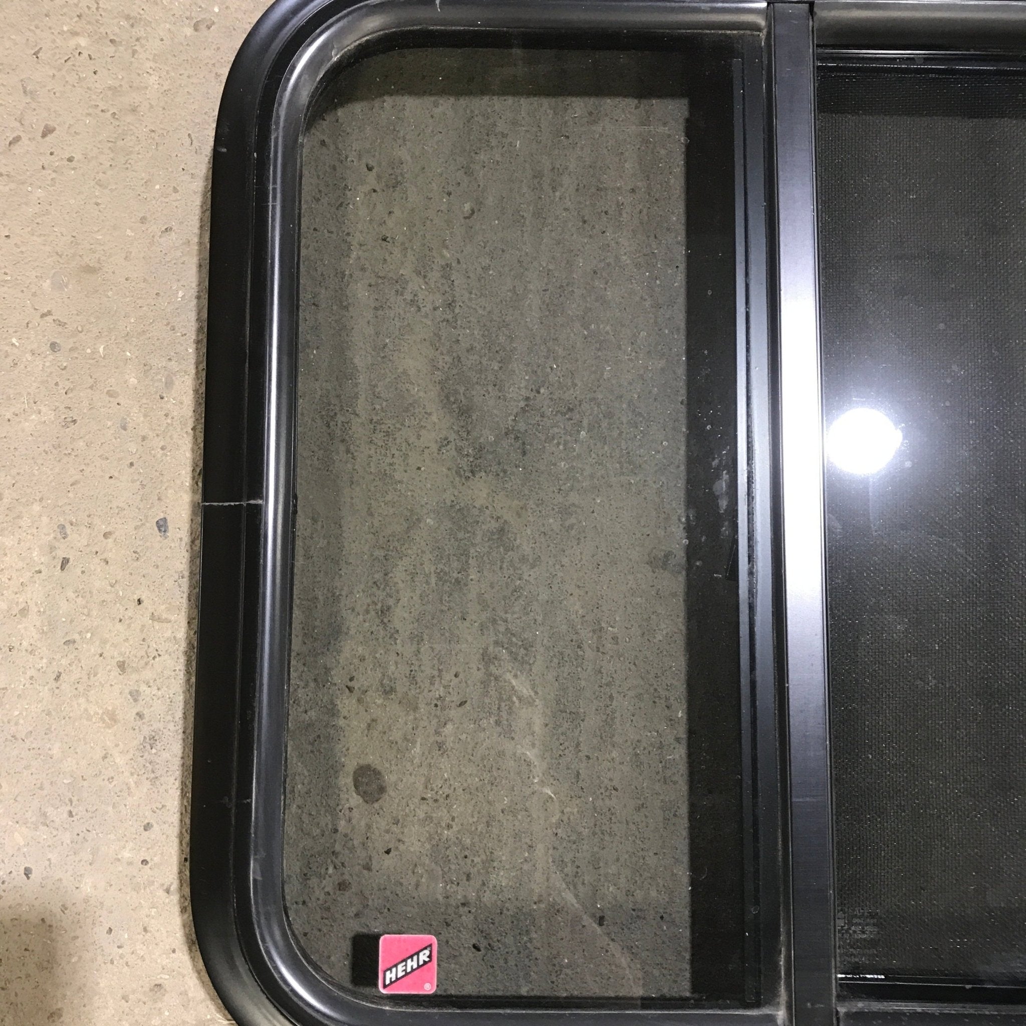 USED Black Radius Opening Window - 19.675 X 19.50 X 1.875 - Young Farts RV Parts