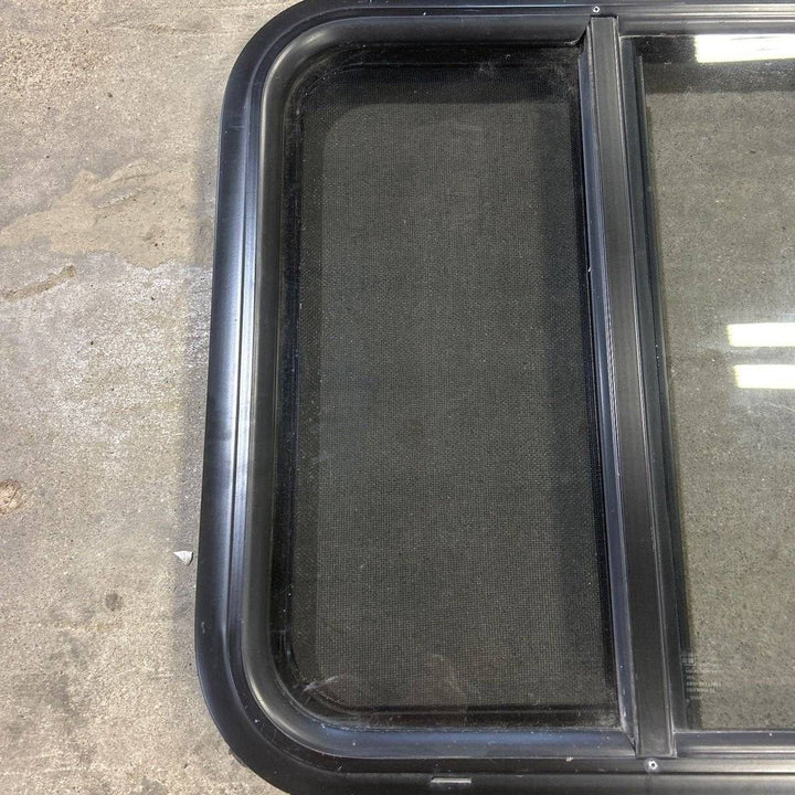 Used Black Radius Opening Window - 19.875 X 19.875 X 1.875 - Young Farts RV Parts