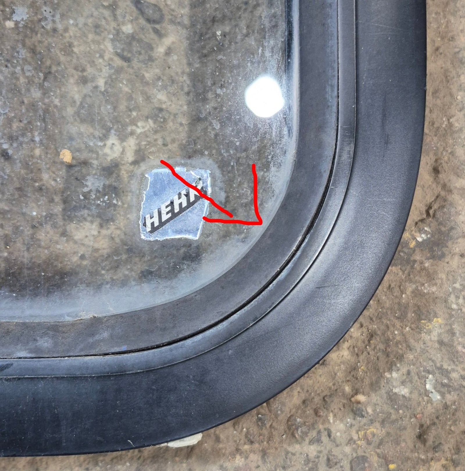 Used Black Radius Opening Window : 23 1/2